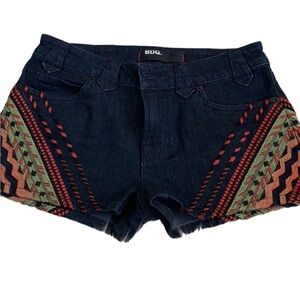 BDG shorts size 27 blue embroidery festival